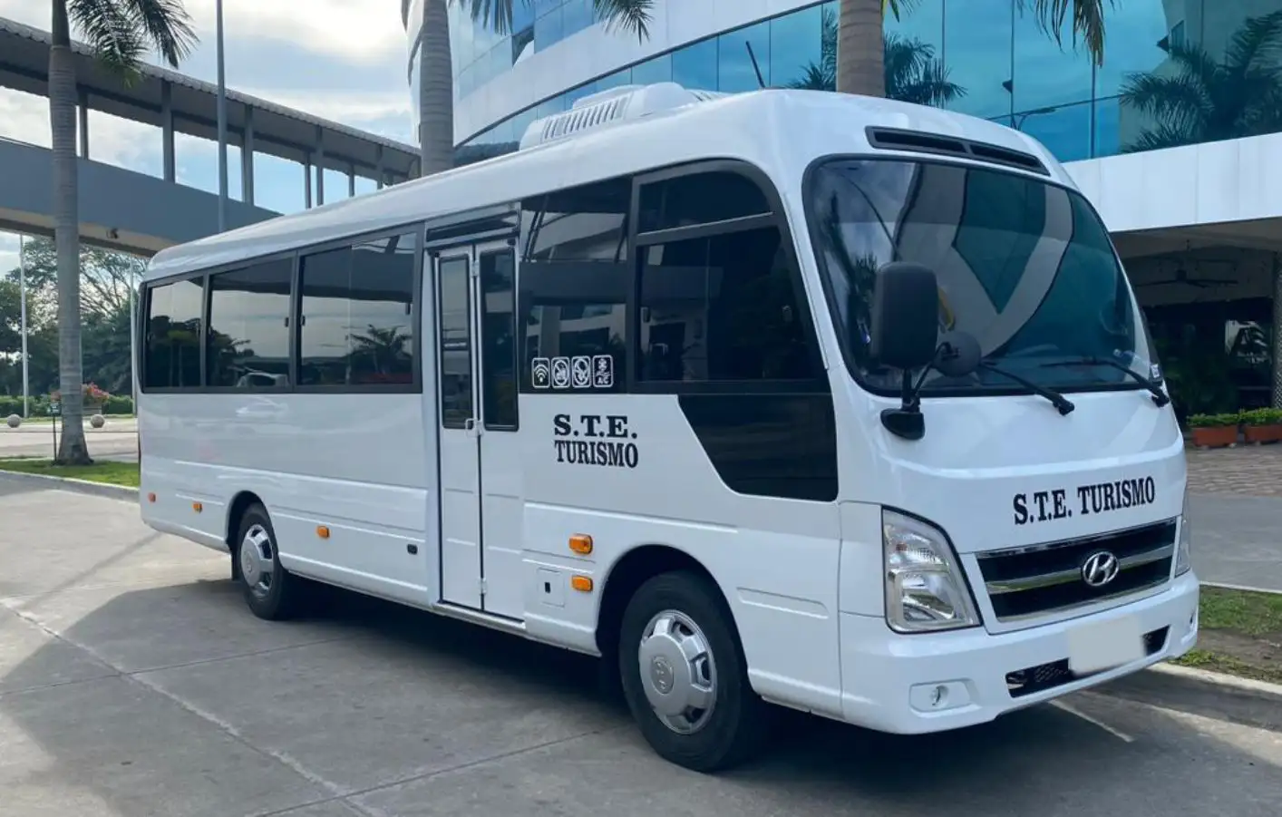29-Passenger Bus – Hyundai County, seats up to 29 passengers for city tours and regional travel